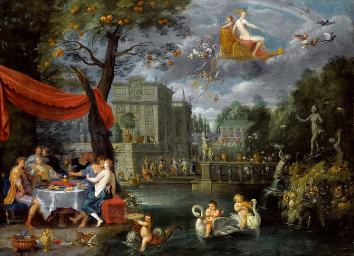 Allegory of Peace, vintage artwork by Jan Brueghel the Younger, 12x8