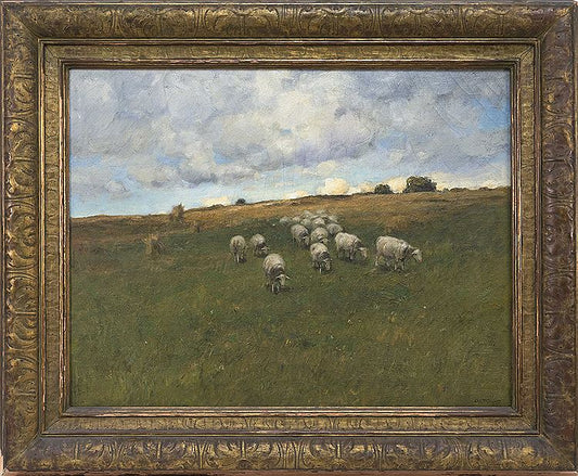 Hill Pasture, vintage artwork by Charles Paul Gruppe, 12x8" (A4) Poster