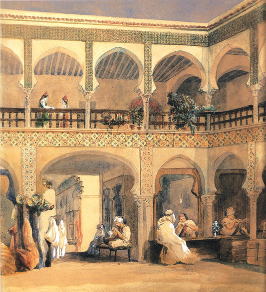 Bazaar in Orleans, vintage artwork by Theodore Chasseriau, A3 (16x12") Poster Print