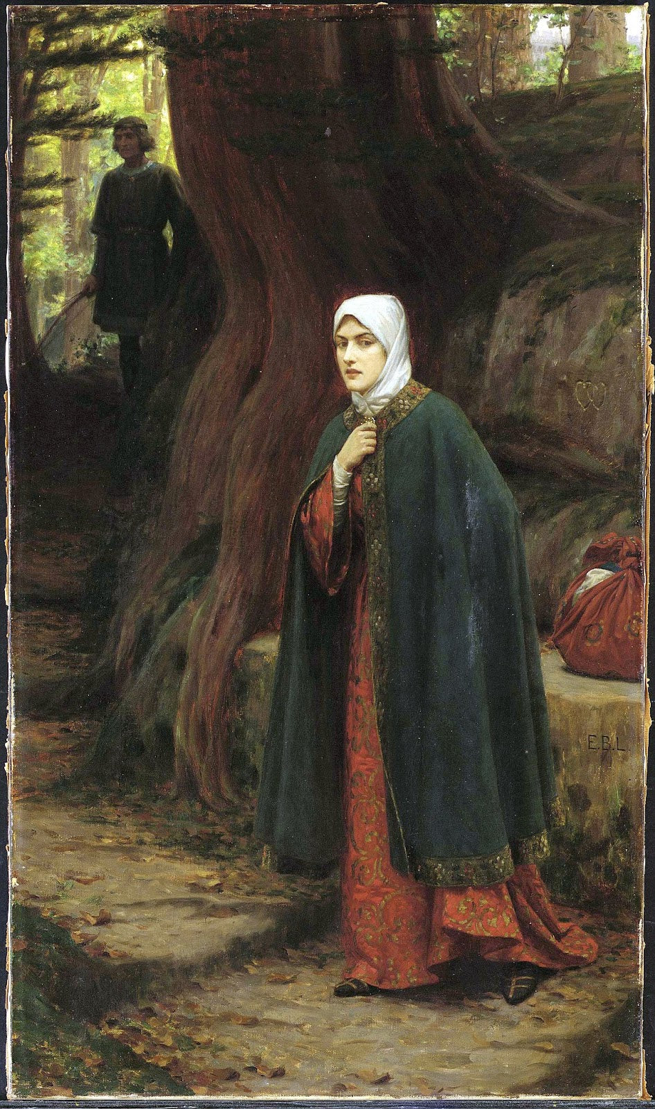 Forest Tryst, vintage artwork by Edmund Blair Leighton, 12x8" (A4) Poster