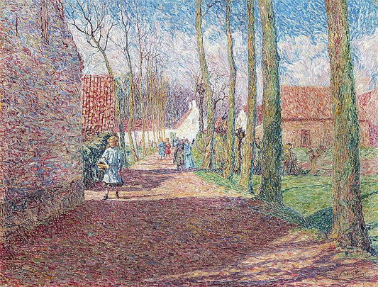 Returning from School, vintage artwork by Modest Huys, 12x8" (A4) Poster