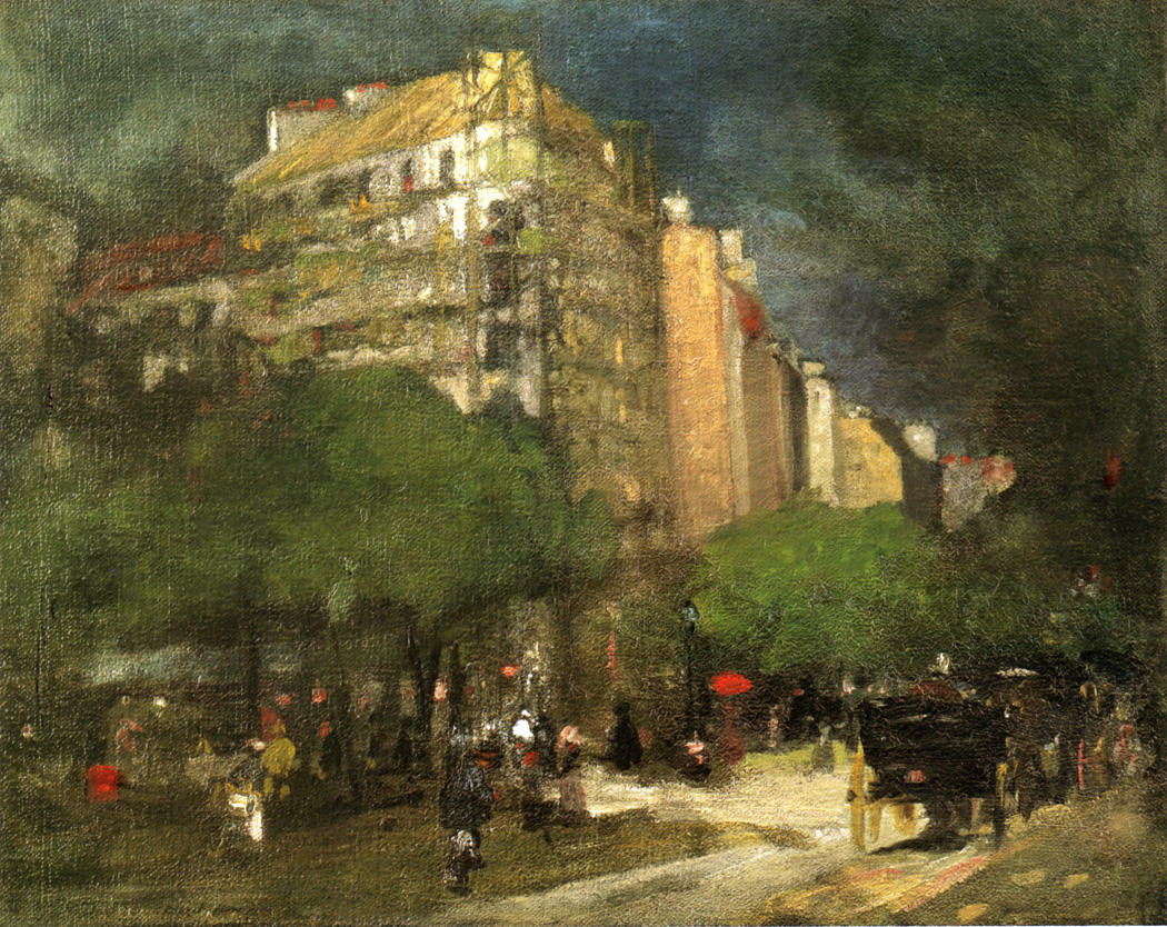 Cafe du Dome, vintage artwork by Robert Henri, 12x8" (A4) Poster