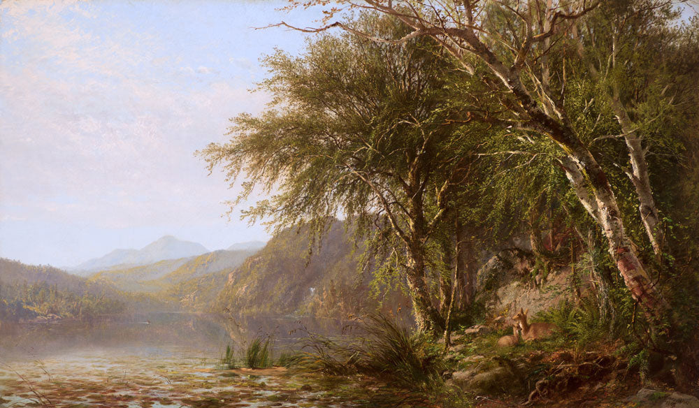 View of Lake Placid, vintage artwork by James McDougal Hart, 12x8" (A4) Poster