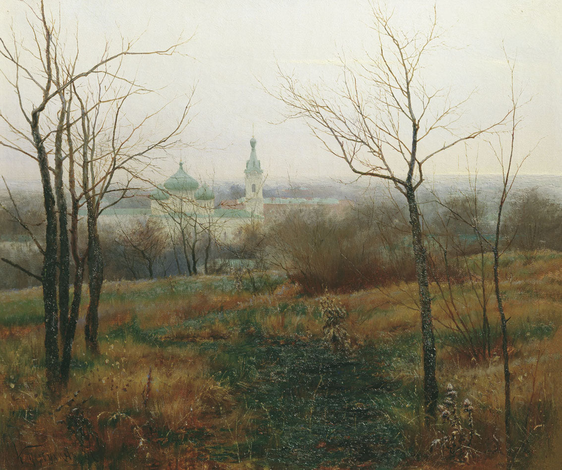 Late Autumn, vintage artwork by Konstantin Pervukhin, 12x8" (A4) Poster