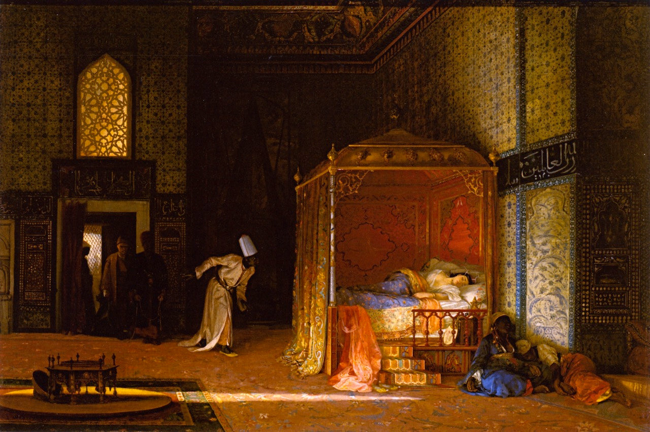 Drama in the Harem, vintage artwork by Stanislaus Poraj Chlebowski, 12x8" (A4) Poster