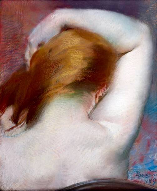 La Nuque, vintage artwork by Paul Albert Besnard, 12x8" (A4) Poster