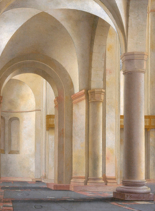 Interior of the Mariakerk, Utrecht, vintage artwork by Pieter Saenredam, 12x8" (A4) Poster