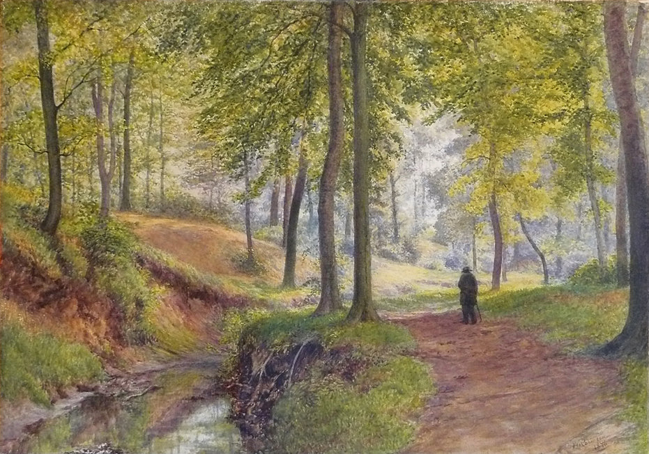A woodland walk, vintage artwork by William Robinson, 12x8" (A4) Poster