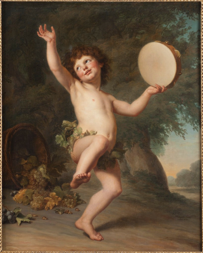 Cupid as Bacchus, vintage artwork by Adolf Ulrik Wertmuller, 12x8" (A4) Poster
