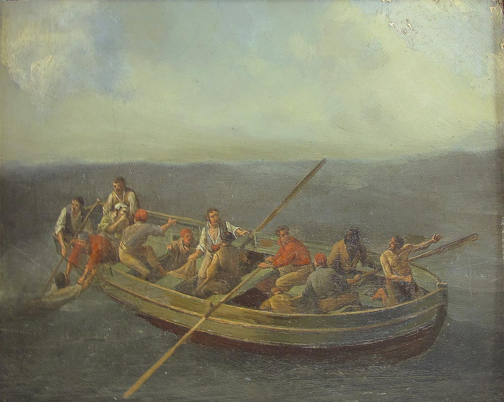 The Rescue of the Shipwrecked, vintage artwork by Johannes Hermanus Koekkoek, 12x8" (A4) Poster