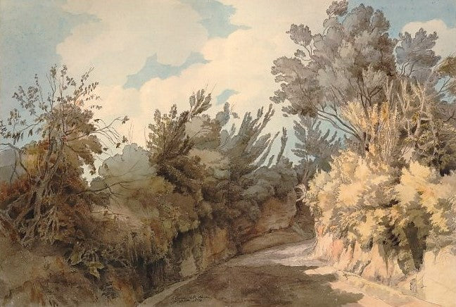 A Hollow near the Arco Oscuro, vintage artwork by Francis Towne, 12x8" (A4) Poster