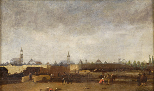 Delft After the Fire, vintage artwork by Egbert van der Poel, 12x8" (A4) Poster