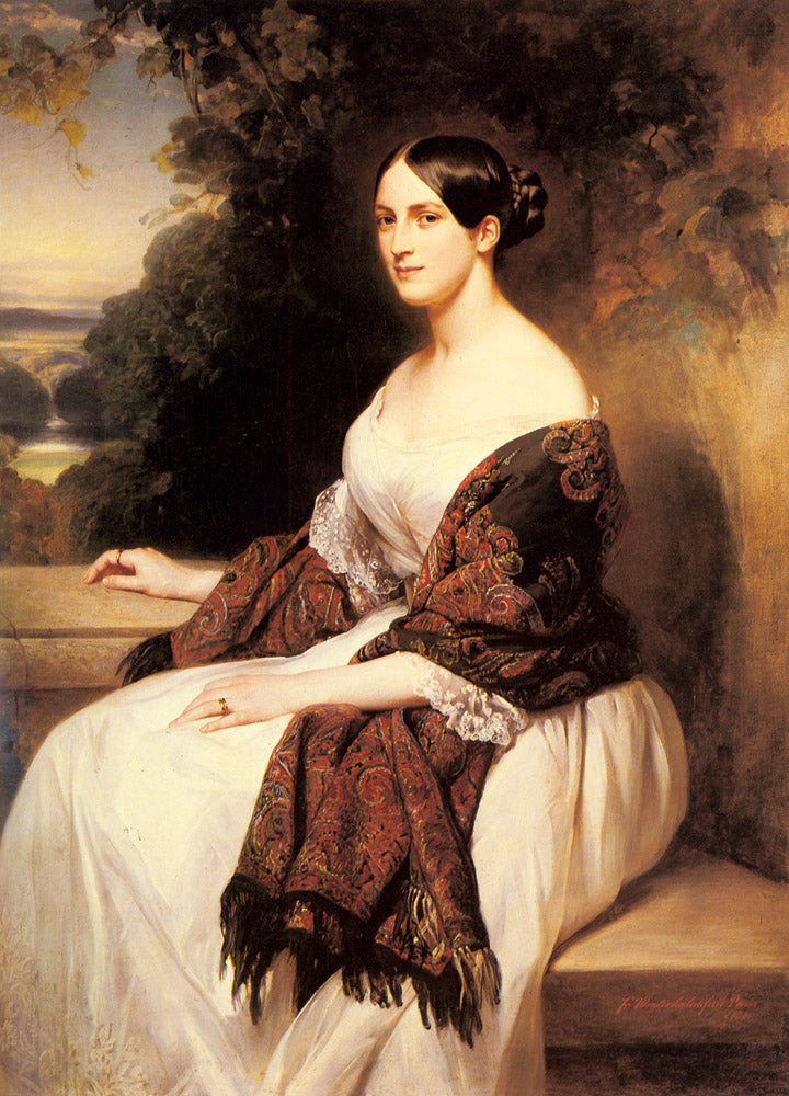 Madame Ackerman, the wife of the Chief Finance Minister of King Louis Philippe, vintage artwork by Franz Xavier Winterhalter, A3 (16x12") Poster Print