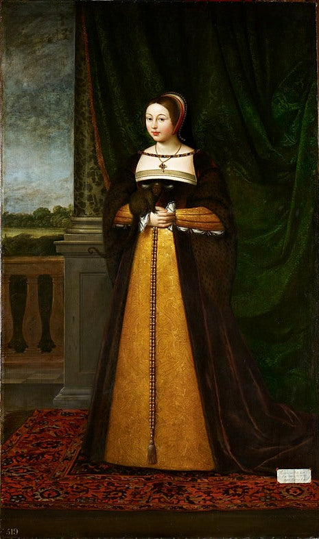 Margaret Tudor, Queen of Scotland (1489-1541), vintage artwork by Daniël Mijtens, 12x8" (A4) Poster
