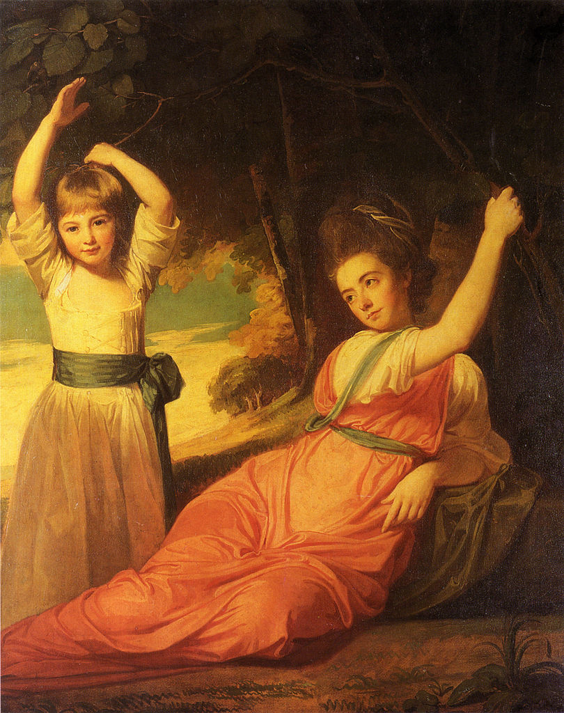 Children of Charles Boone, vintage artwork by George Romney, 12x8" (A4) Poster