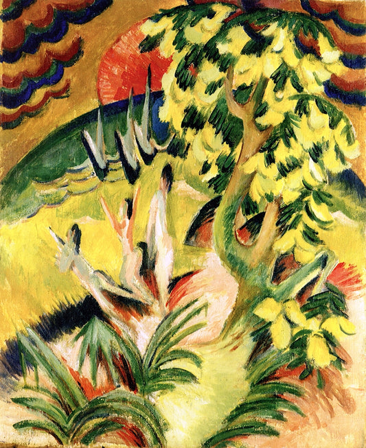 Curving Bay, vintage artwork by Ernst Ludwig Kirchner, 12x8" (A4) Poster