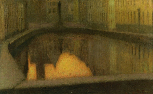 Canal in Bruges, vintage artwork by Henri Le Sidaner, 12x8" (A4) Poster