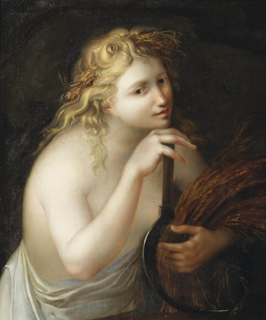 Ceres Holding a Sheaf of Wheat and a Scythe, vintage artwork by Giovanni Battista Cipriani, 12x8" (A4) Poster