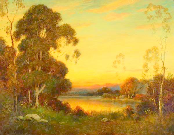Lake at Sunset by Alexis Matthew Podchernikoff,16x12(A3) Poster