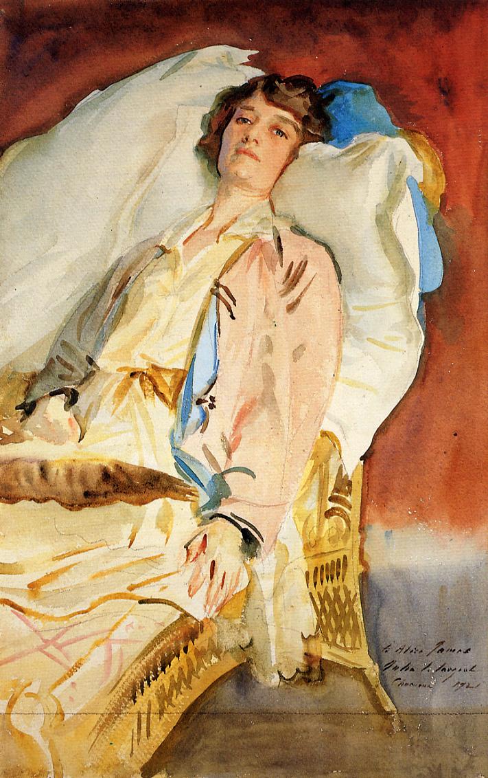 Alice Runnels James, vintage artwork by John Singer Sargent, 12x8" (A4) Poster