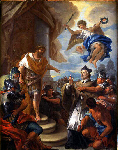 Martyre de Saint Jean Nepomucène (The Martyrdom of Saint John), vintage artwork by Paolo de' Matteis, 12x8" (A4) Poster