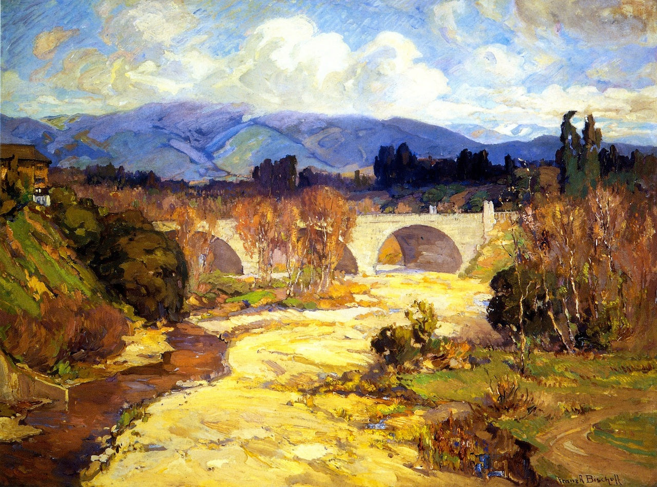 Arroyo Seco Bridge, vintage artwork by Franz Bischoff, 12x8" (A4) Poster