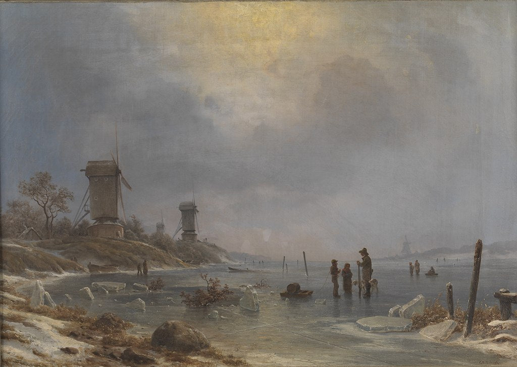 A Winter Day on the Elbe, vintage artwork by Georg Emil Libert, A3 (16x12") Poster Print