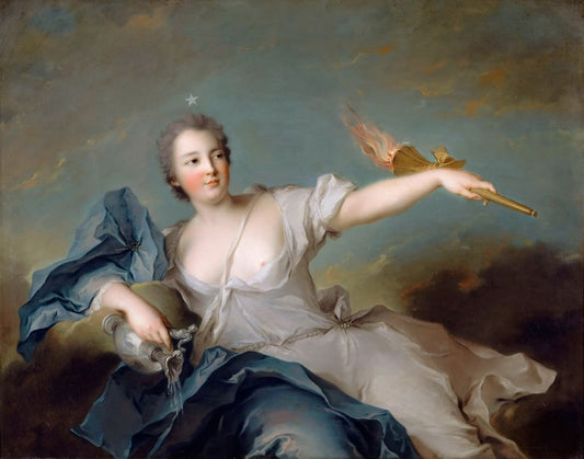Marie-Anne de Nesle, Marquise de La Tournelle, Duchesse de Châteauroux, vintage artwork by Jean-Marc Nattier, 12x8" (A4) Poster