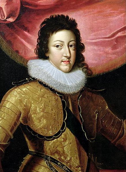 Portrait of Louis XIII, vintage artwork by Frans Pourbus the Younger, 12x8" (A4) Poster