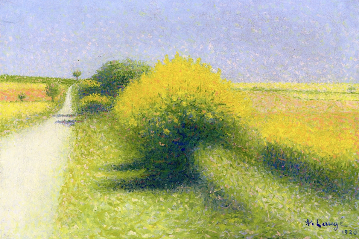 Road Boarded with Gorse by Achille Lauge,A3(16x12")Poster