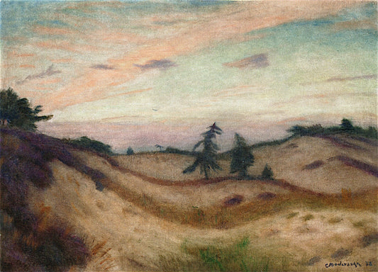 Evening in the Surheid, vintage artwork by Otto Modersohn, 12x8" (A4) Poster