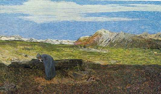Donna alla fonte, vintage artwork by Giovanni Segantini, 12x8" (A4) Poster