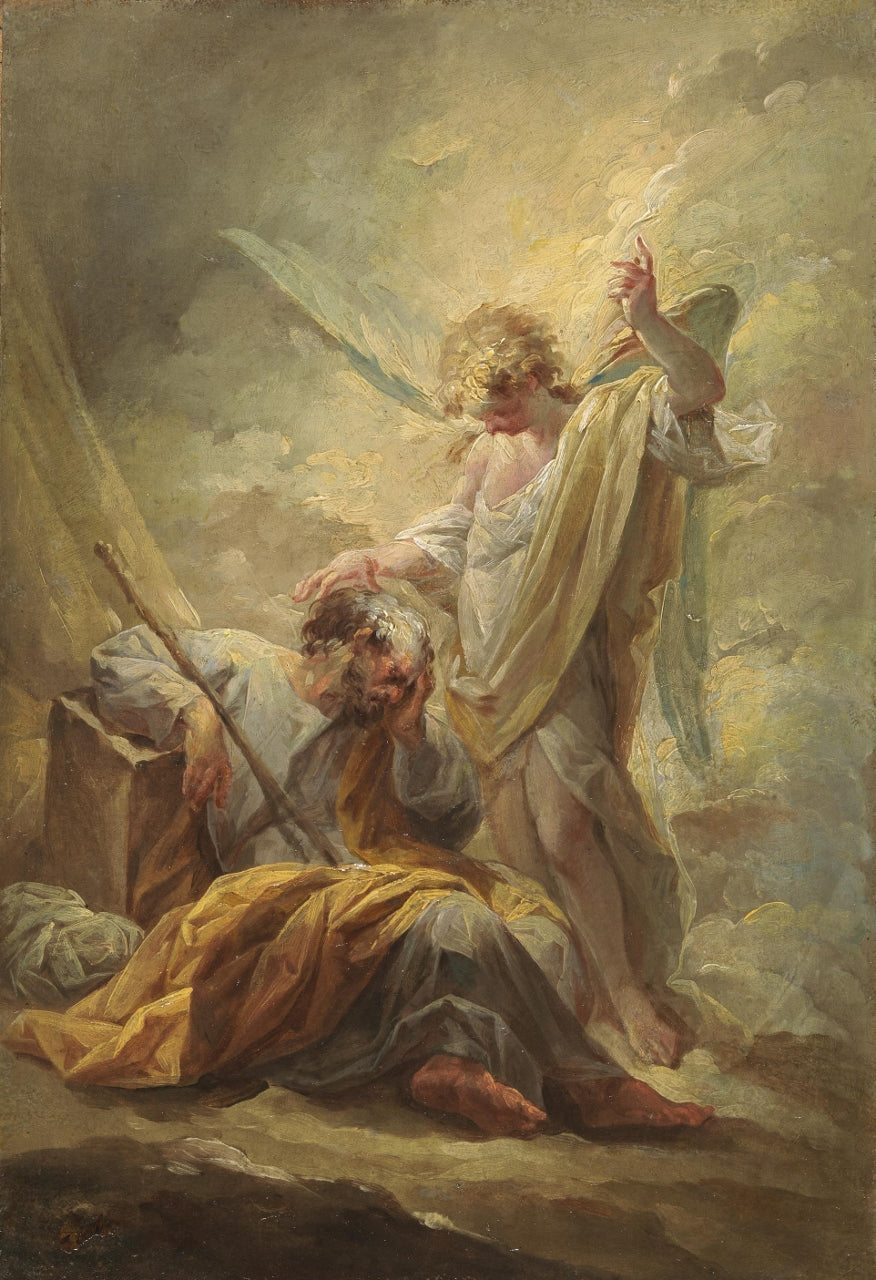 Saint Joseph's Dream, vintage artwork by Vicente López y Portaña, 12x8" (A4) Poster