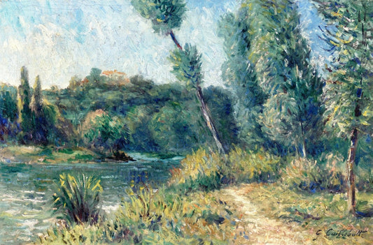 Ile Marane and the Small Arm of the Seine, vintage artwork by Gustave Caillebotte, 12x8" (A4) Poster