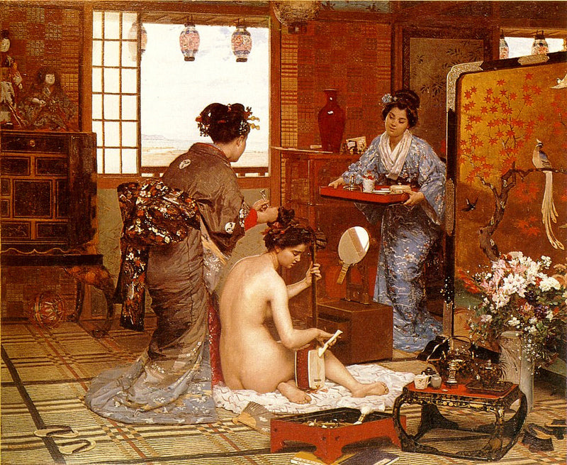 The Japanese Toilette, vintage artwork by Marie-Francois Firmin-Girard, 12x8" (A4) Poster