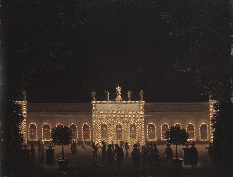 Illumination of the Orangery in the Royal Garden, vintage artwork by Pehr Hilleström, 12x8" (A4) Poster