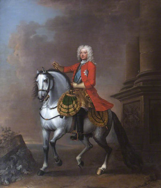 George II (1683–1760), on Horseback, vintage artwork by John Wootton, 12x8" (A4) Poster