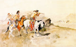 Attack on Muleteers, vintage artwork by Charles Marion Russell, 12x8" (A4) Poster