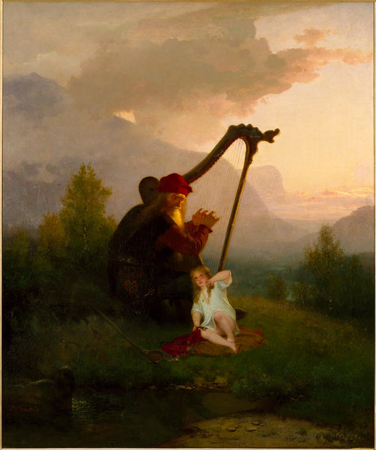 King Heimer and Aslog, vintage artwork by August Malmstrom, 12x8" (A4) Poster