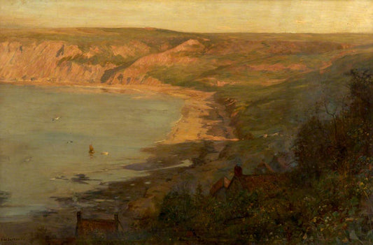 Runswick Bay, North Yorkshire, vintage artwork by Frederick William Jackson, 12x8" (A4) Poster