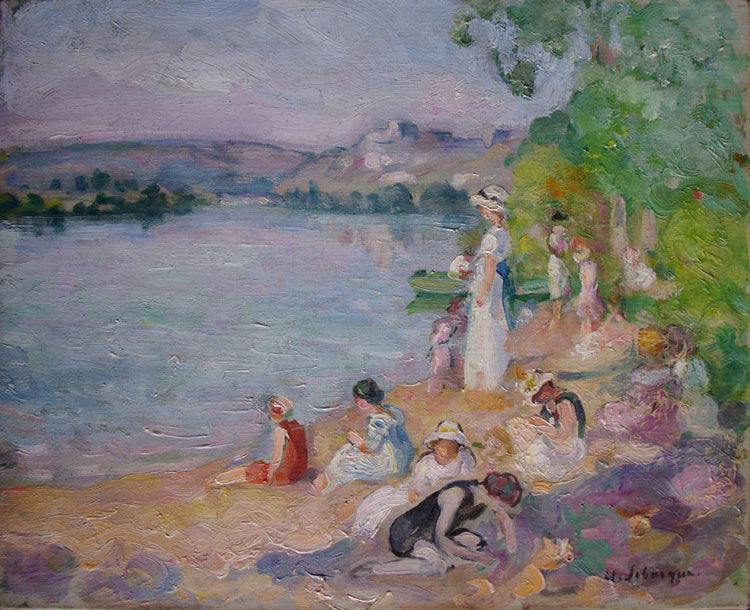 By the Lake shore by Henri Lebasque,A3(16x12")Poster