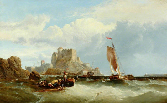 Boats off the French Coast, vintage artwork by James Clarke Hook, R.A., A3 (16x12") Poster Print