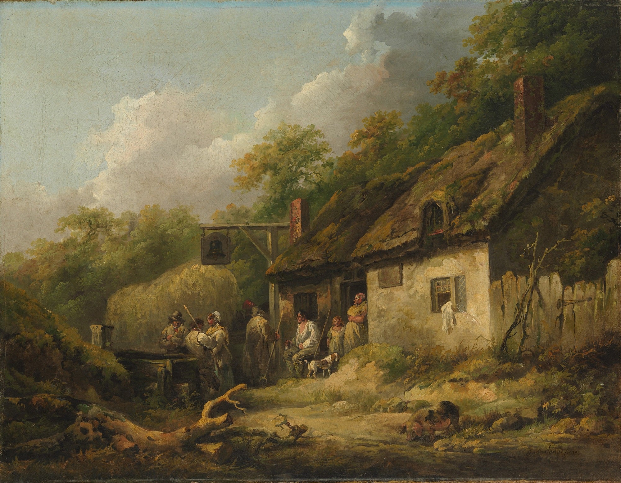 The Bell Inn, vintage artwork by George Morland, 12x8" (A4) Poster