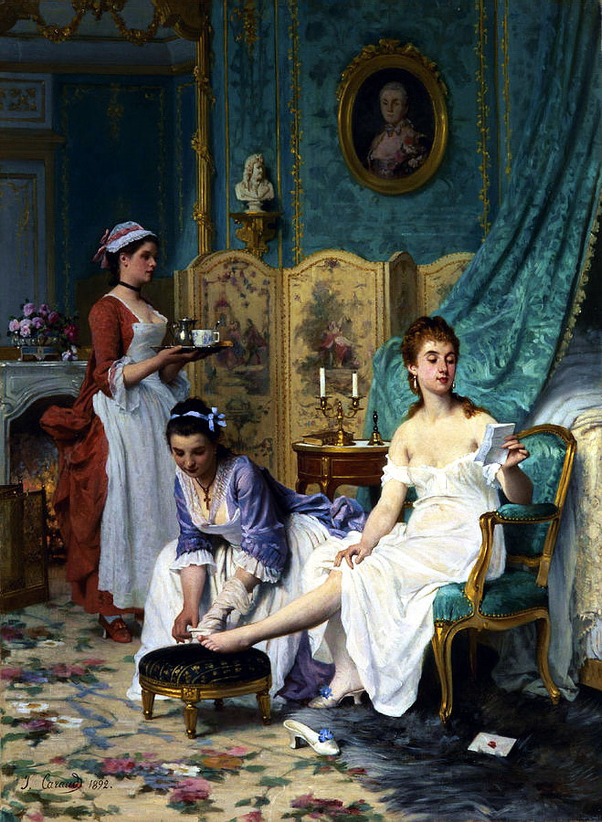 Le lever, vintage artwork by Joseph Caraud, A3 (16x12") Poster Print