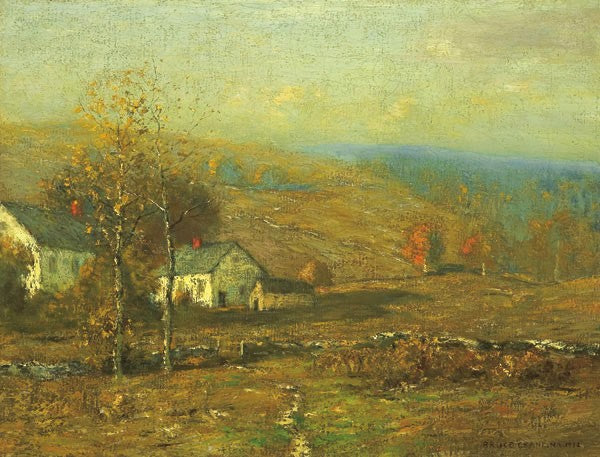 Farm in the Valley, vintage artwork by Bruce Crane, 12x8" (A4) Poster