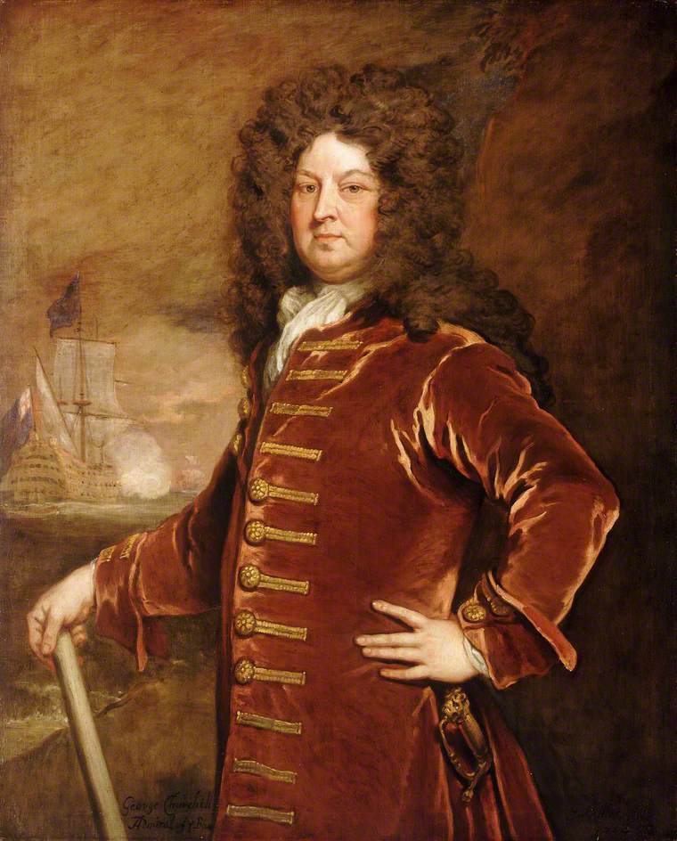 Admiral George Churchill, vintage artwork by Sir Godfrey Kneller, BT., 12x8" (A4) Poster