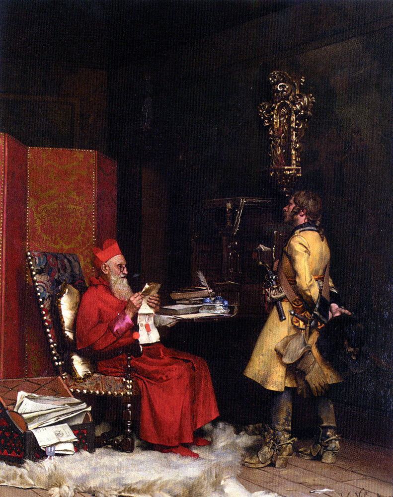 The State Secret, vintage artwork by Jehan-Georges Vibert, 12x8" (A4) Poster