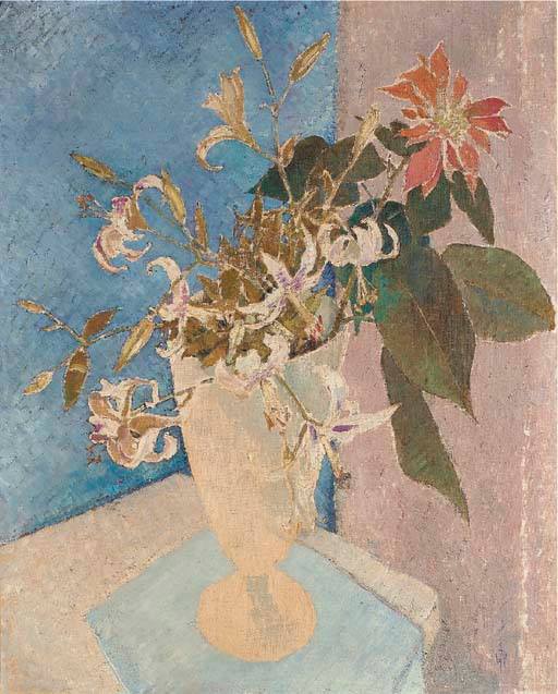 Poinsettia and Lilies by Glyn Warren Philpot,16x12(A3) Poster