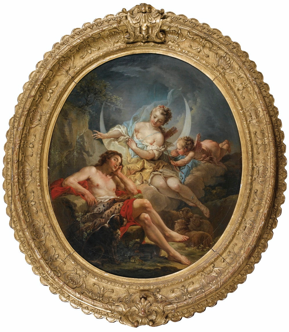 Diana and Adonis, vintage artwork by Pierre-Charles Le Mettay, 12x8" (A4) Poster