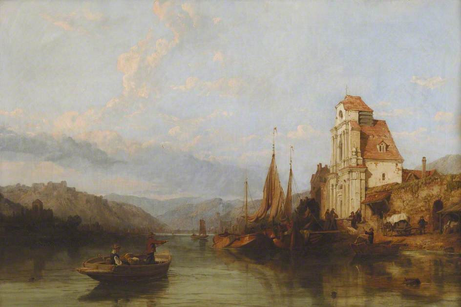 On the Meuse near Liege, vintage artwork by George Clarkson Stanfield, 12x8" (A4) Poster